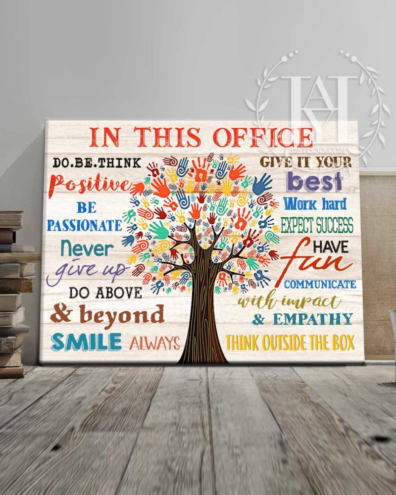 Hayooo Best Teamwork Inspiration Canvas For Office Decor In This Office Do Be Think Positive Wall Art