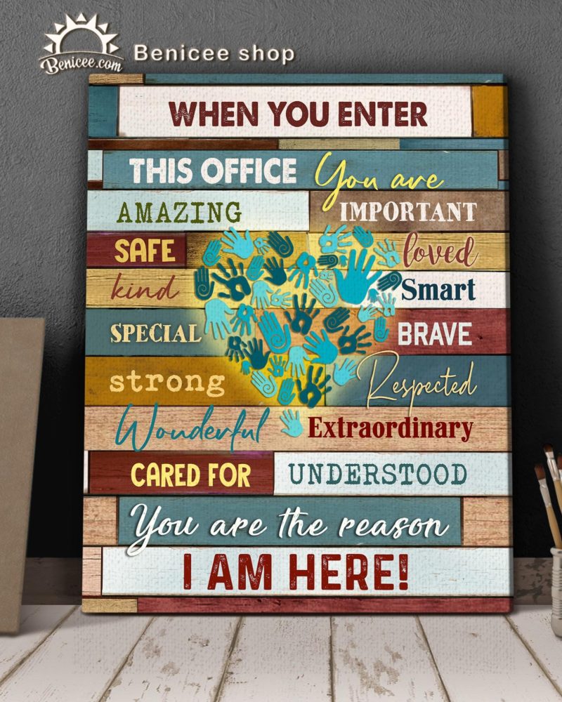 Benicee Top 5 Office Decor Canvas, You Are The Reason I Am Here Wall Art Canvas, Social Worker Canvas