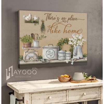 There'S No Place Like Home Farmhouse Kitchen Poster Canvas Wall Art ...