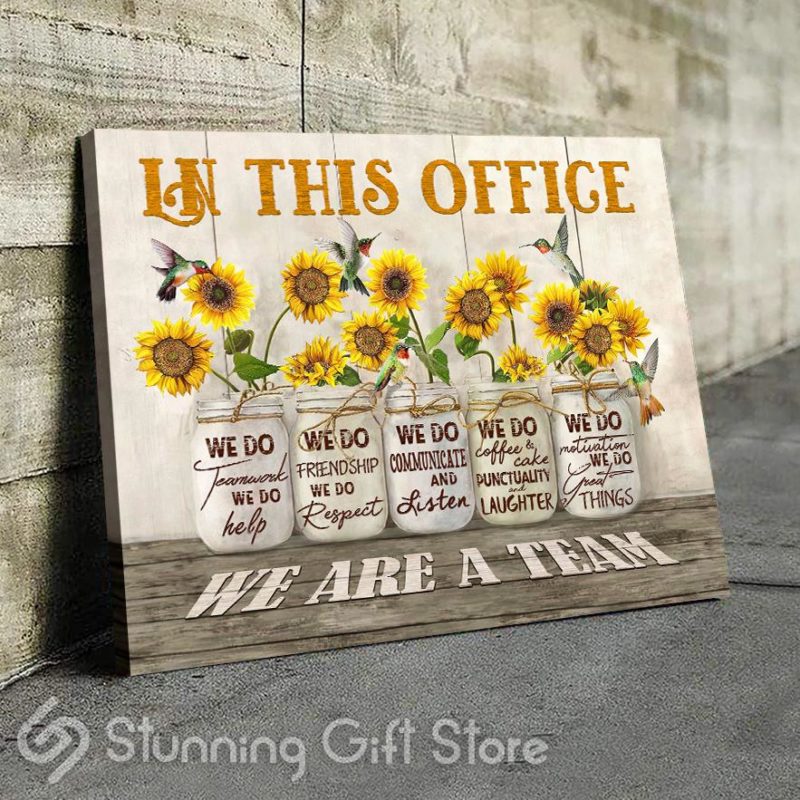 Hummingbird And Sunflower Jars Team Office Poster Canvas Hanging Wall ...