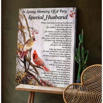 Zalooo Special Husband Cardinal V2 Wall Art Canvas