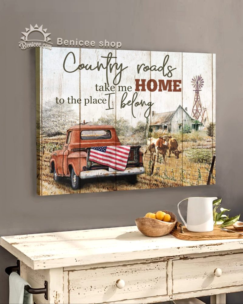 Family Country Roads Take Me Home Wall Art Poster Canvas - Art Hoodie