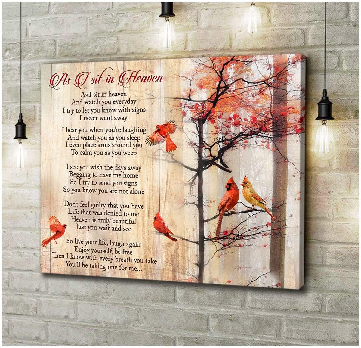 As I Sit In Heaven Cardinal Wall Art Poster Canvas Art Hoodie