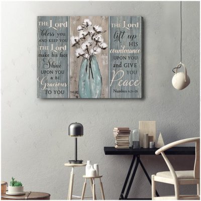 Hayooo The Lord Bless You Cotton Flowers Canvas Wall Art Decor
