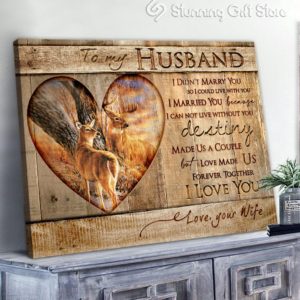 Stunning Gift Buck And Doe Canvas Gift For Him To My Husband I Married You Wall Art Wall Decor Wedding Anniversary