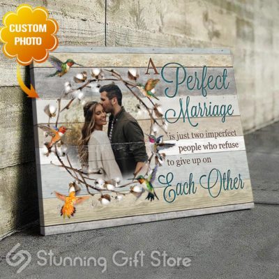 Stunning Gift Custom Photo Canvas Wedding Anniversary Gift Idea For Couple A Perfect Marriage Wall Art Wall Decor
