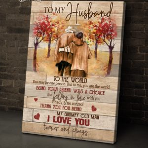 Benicee Top 3 Romantic Gifts For Loved Ones - Fall In Love Wall Art Canvas To My Husband Vintage Wood