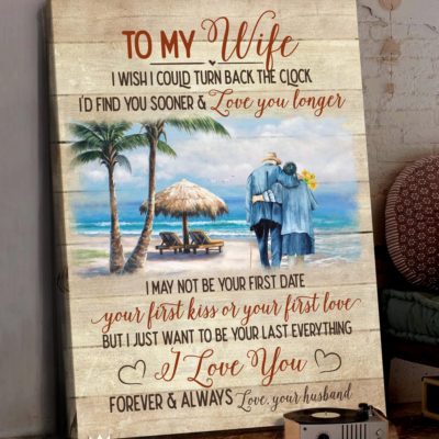 Benicee Ocean Family To My Wife Walking On The Beach Wall Art Canvas