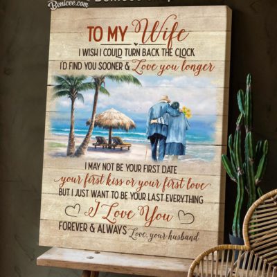 Benicee Ocean Family To My Wife Walking On The Beach Wall Art Canvas