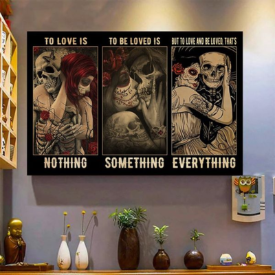 Sugar Skull Couple To Love And To Be Loved Horizontal Poster Ph232757