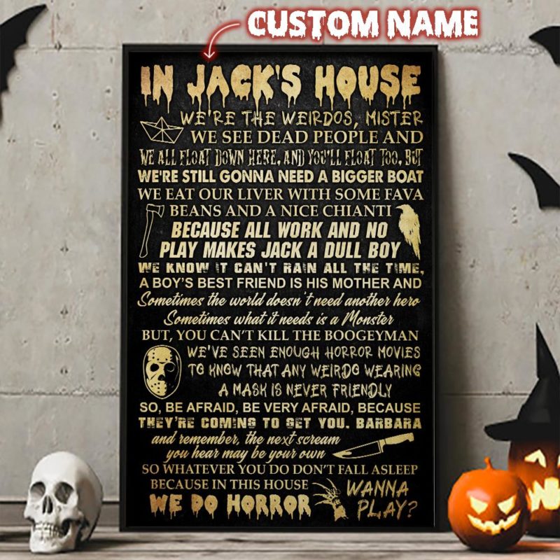 Personalized In This House Horror Movie Poster Canvas Art Hoodie