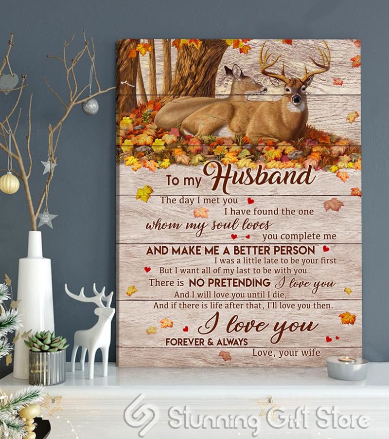 Stunning Gift - Canvas - Deer - To My Husband - The Day I Met You