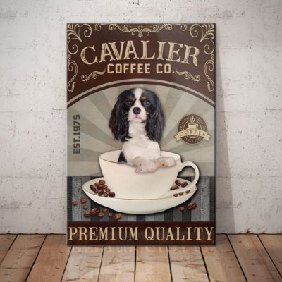 Cavalier King Charles Spaniel Dog Coffee Company Canvas FB1902 73O50 Cavalier King CHarles Dog Canvas