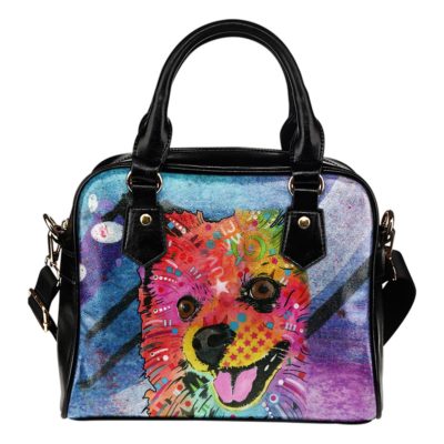 Pomeranian Shoulder Handbag - Dean Russo Art