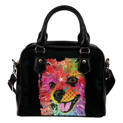 Pomeranian Shoulder Handbag - Dean Russo Art