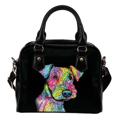 Airedale Terrier Shoulder Handbag - Dean Russo Art