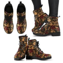 Skull & Roses Leather Boots