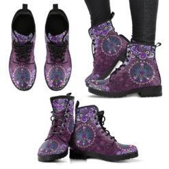Purple Peace Mandala 2 Leather Boots