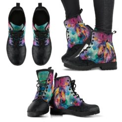 Horse Colorful Head Leather Boots