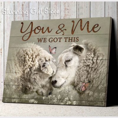 Stunning Gift Sheep Canvas You And Me We Got This Farmhouse Couple Wall Art Wall Decor Gift For Her Gift For Him