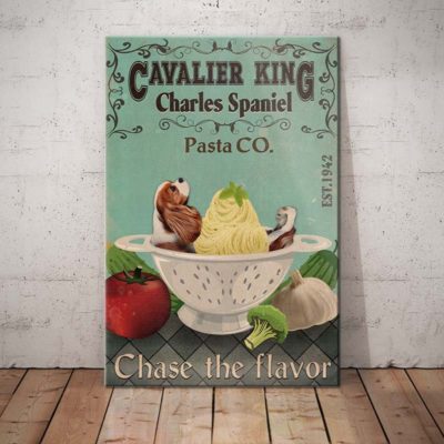 Cavalier King Charles Spaniel Dog Pasta Company Canvas FB1902 69O52 Cavalier King CHarles Dog Canvas
