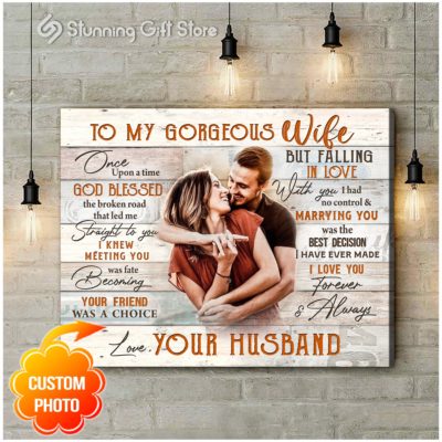 Stunning Gift Custom Photo Canvas God Blessed The Broken Road Wedding Anniversary Gift For Wife