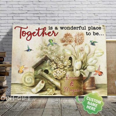 Canvas - Husband/Wife - Custom Name Canvas, Personalized Customized Art, Together is wonderful
