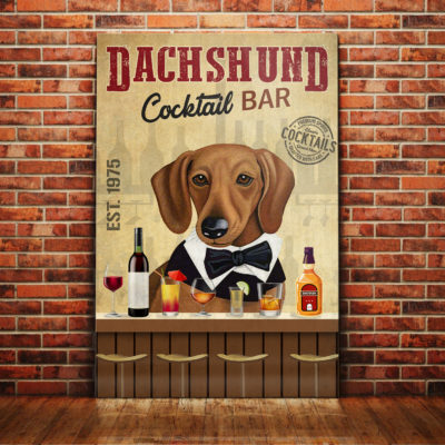 Dachshund Dog Wine Company Canvas FB0601 85O34 Dachshund Dog Canvas