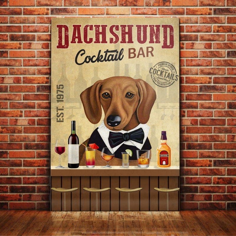 Dachshund Dog Wine Company Canvas FB0601 85O34 Dachshund Dog Canvas
