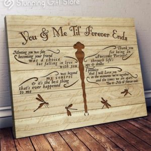 Stunning Gift Dragonfly Canvas You And Me Til' Forever Ends Wedding Anniversary Wall Art Wall Decor Gift For Couple