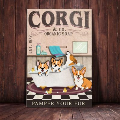 Corgi Dog Organic Soap Company Canvas MR0403 87O34 Corgi Dog Canvas