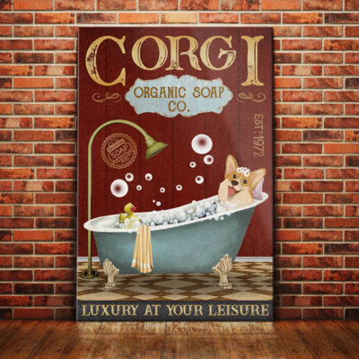 Corgi Dog Organic Soap Company Canvas MR0204 95O36 Corgi Dog Canvas