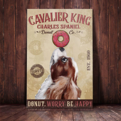 Cavalier King Charles Spaniel Dog Donut Company Canvas FB1904 67O58 Cavalier King CHarles Dog Canvas