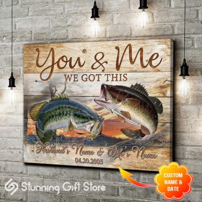 Bass Fish Custom Name And Date Poster Canvas Wall Art Decor Gift Idea For  Fishing Couple – You And Me We Got This – Art Hoodie