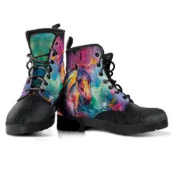 Horse Colorful Head Leather Boots