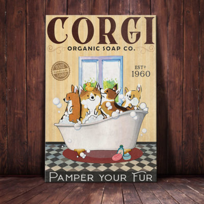 Corgi Dog Organic Soap Company Canvas MR0603 67O53 Corgi Dog Canvas