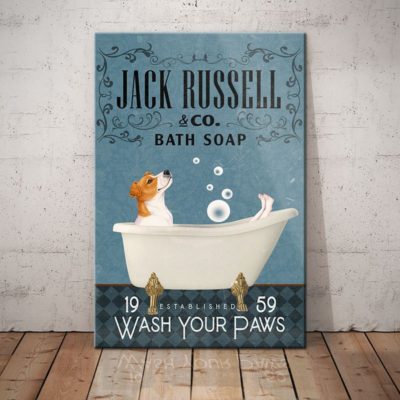 Jack Russell Terrier Dog Bath Soap Company Canvas FB08014 81O60 Jack Russell Tierrier Dog Canvas