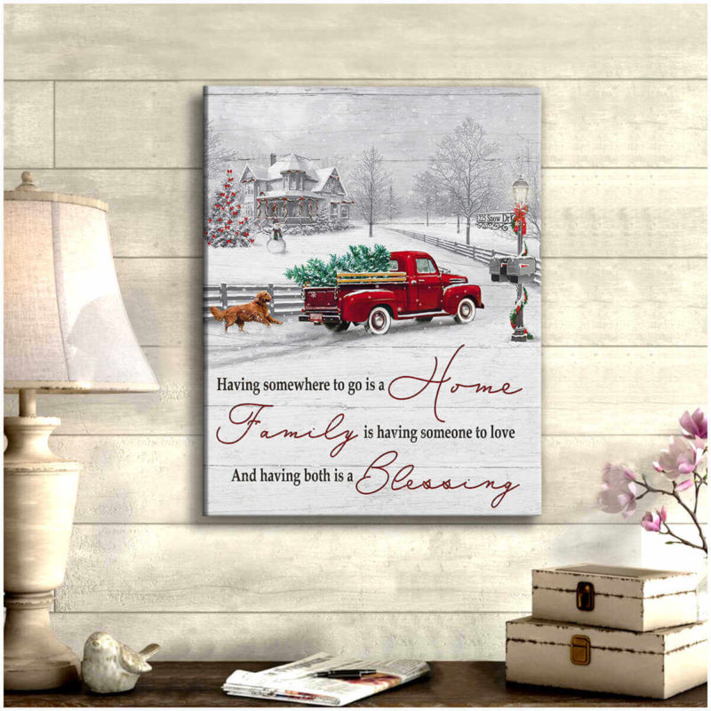 Farm Farmhouse Christmas Canvas Having both is a blessing Wall Art Decor