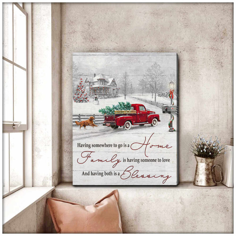 Farm Farmhouse Christmas Canvas Having both is a blessing Wall Art Decor