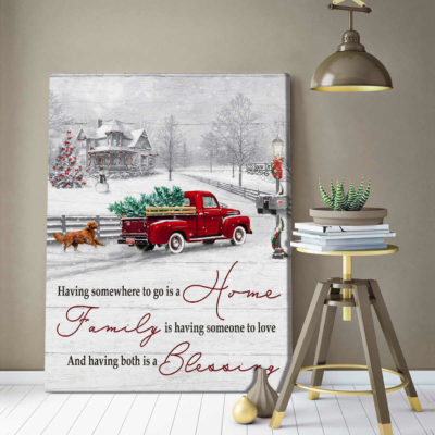 Farm Farmhouse Christmas Canvas Having both is a blessing Wall Art Decor