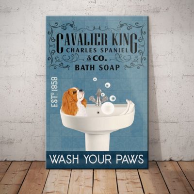 Cavalier King Charles Spaniel Dog Bath Soap Company Canvas FB1207 81O60 Cavalier King CHarles Dog Canvas