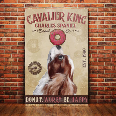 Cavalier King Charles Spaniel Dog Donut Company Canvas FB1904 67O58 Cavalier King CHarles Dog Canvas