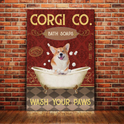 Corgi Dog Bath Soap Company Canvas FB1001 73O49 Corgi Dog Canvas