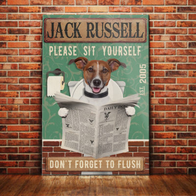 Jack Russell Terrier Dog Bathroom Canvas FB1803 67O57 Jack Russell Tierrier Dog Canvas