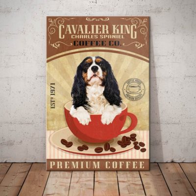Cavalier King Charles Spaniel Dog Coffee Company Canvas FB1901 70O42 Cavalier King CHarles Dog Canvas