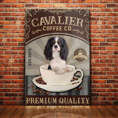 Cavalier King Charles Spaniel Dog Coffee Company Canvas FB1902 73O50 Cavalier King CHarles Dog Canvas