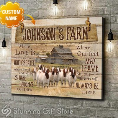 Stunning Gift Top 7 Rustic Custom Farm Canvas Farmhouse Hanging Wall Decor - Boer Goats Farm Is Where Love Is