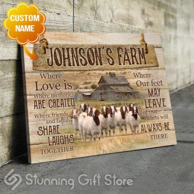 Stunning Gift Top 7 Rustic Custom Farm Canvas Farmhouse Hanging Wall Decor - Boer Goats Farm Is Where Love Is