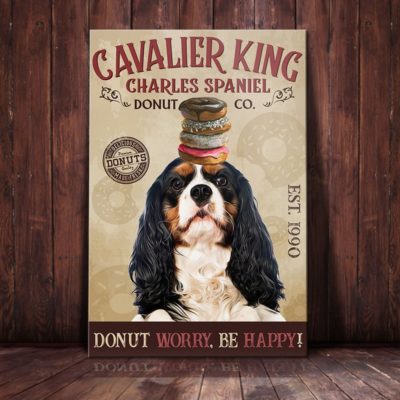 Cavalier King Charles Spaniel Dog Donut Company Canvas MR0304 73O39 Cavalier King CHarles Dog Canvas