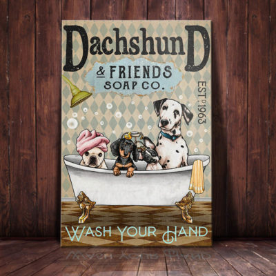 Dachshund Dog & Friends Bath Soap Company Canvas FB2802 81O36 Dachshund Dog Canvas